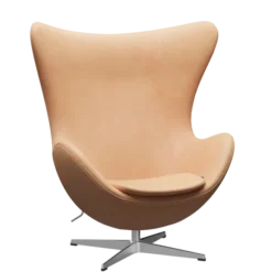 3316 Ægget loungestol, stel i børstet aluminium af Arne Jacobsen
