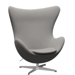 3316 Ægget loungestol, stel i børstet aluminium af Arne Jacobsen