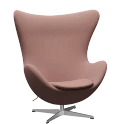 3316 Ægget loungestol, stel i børstet aluminium af Arne Jacobsen