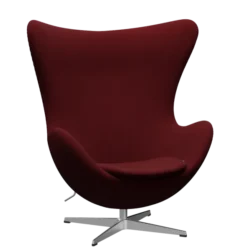 3316 Ægget loungestol, stel i børstet aluminium af Arne Jacobsen