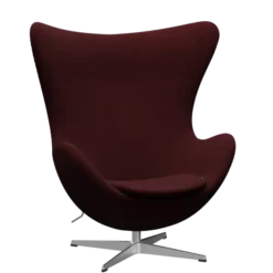 3316 Ægget loungestol, stel i børstet aluminium af Arne Jacobsen