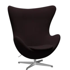 3316 Ægget loungestol, stel i børstet aluminium af Arne Jacobsen