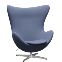 3316 Ægget loungestol, stel i børstet aluminium af Arne Jacobsen