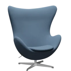 3316 Ægget loungestol, stel i børstet aluminium af Arne Jacobsen