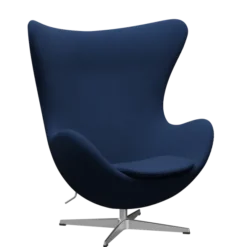 3316 Ægget loungestol, stel i børstet aluminium af Arne Jacobsen