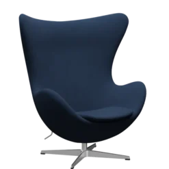 3316 Ægget loungestol, stel i børstet aluminium af Arne Jacobsen