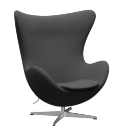 3316 Ægget loungestol, stel i børstet aluminium af Arne Jacobsen