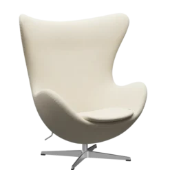 3316 Ægget loungestol, stel i børstet aluminium af Arne Jacobsen