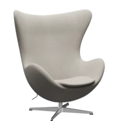 3316 Ægget loungestol, stel i børstet aluminium af Arne Jacobsen