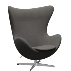 3316 Ægget loungestol, stel i børstet aluminium af Arne Jacobsen