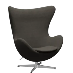 3316 Ægget loungestol, stel i børstet aluminium af Arne Jacobsen