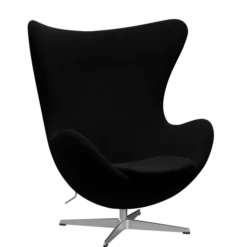 3316 Ægget loungestol, stel i børstet aluminium af Arne Jacobsen