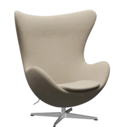 3316 Ægget loungestol, stel i børstet aluminium af Arne Jacobsen