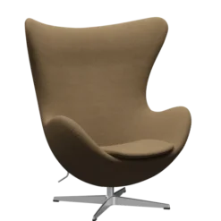 3316 Ægget loungestol, stel i børstet aluminium af Arne Jacobsen