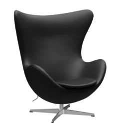3316 Ægget loungestol, stel i børstet aluminium af Arne Jacobsen