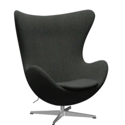 3316 Ægget loungestol, stel i børstet aluminium af Arne Jacobsen