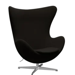 3316 Ægget loungestol, stel i børstet aluminium af Arne Jacobsen