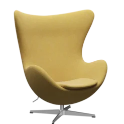 3316 Ægget loungestol, stel i børstet aluminium af Arne Jacobsen