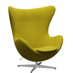 3316 Ægget loungestol, stel i børstet aluminium af Arne Jacobsen