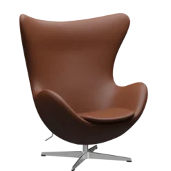 3316 Ægget loungestol, stel i børstet aluminium af Arne Jacobsen