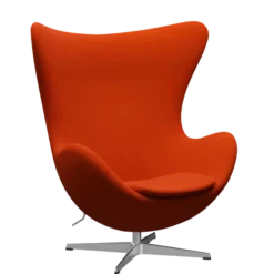 3316 Ægget loungestol, stel i børstet aluminium af Arne Jacobsen