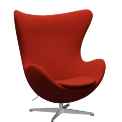 3316 Ægget loungestol, stel i børstet aluminium af Arne Jacobsen