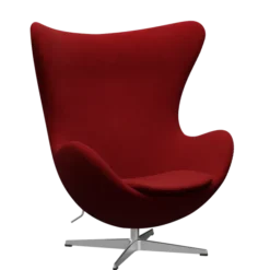 3316 Ægget loungestol, stel i børstet aluminium af Arne Jacobsen