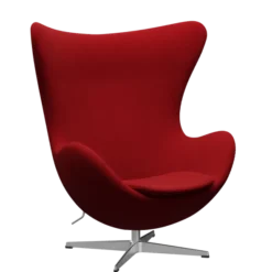 3316 Ægget loungestol, stel i børstet aluminium af Arne Jacobsen