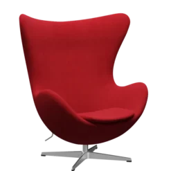 3316 Ægget loungestol, stel i børstet aluminium af Arne Jacobsen