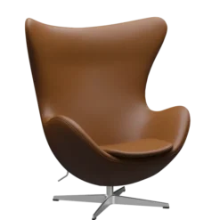 3316 Ægget loungestol, stel i børstet aluminium af Arne Jacobsen
