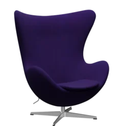 3316 Ægget loungestol, stel i børstet aluminium af Arne Jacobsen