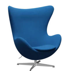 3316 Ægget loungestol, stel i børstet aluminium af Arne Jacobsen