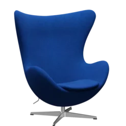 3316 Ægget loungestol, stel i børstet aluminium af Arne Jacobsen