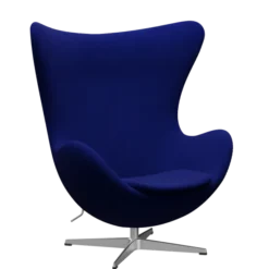 3316 Ægget loungestol, stel i børstet aluminium af Arne Jacobsen