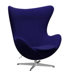 3316 Ægget loungestol, stel i børstet aluminium af Arne Jacobsen