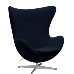 3316 Ægget loungestol, stel i børstet aluminium af Arne Jacobsen