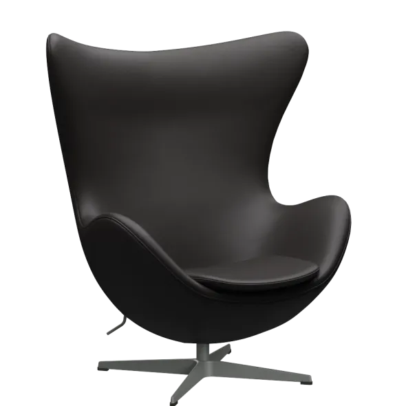 3316 Ægget loungestol, stel i silver grey af Arne Jacobsen