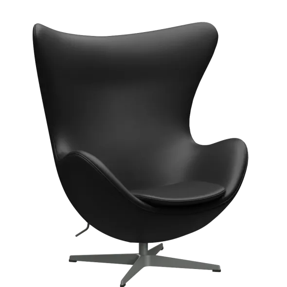 3316 Ægget loungestol, stel i silver grey af Arne Jacobsen