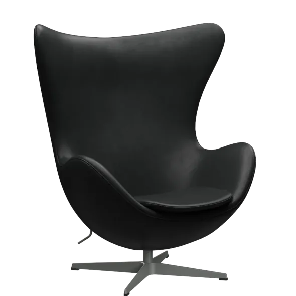 3316 Ægget loungestol, stel i silver grey af Arne Jacobsen
