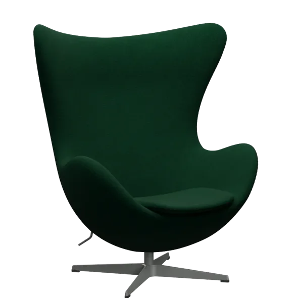 3316 Ægget loungestol, stel i silver grey af Arne Jacobsen