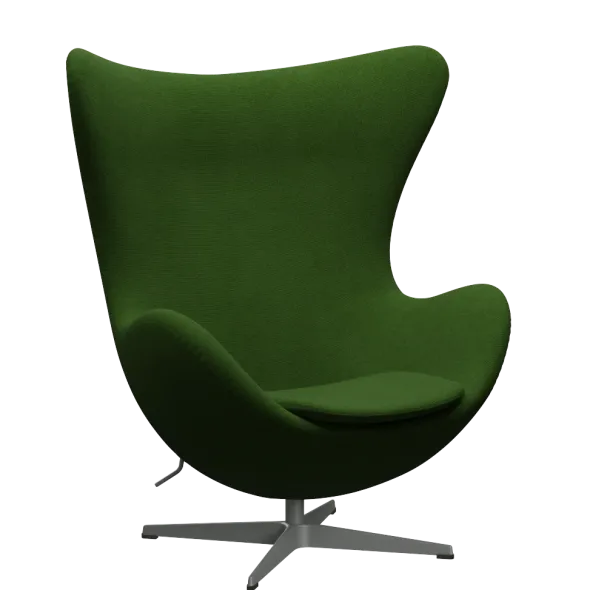 3316 Ægget loungestol, stel i silver grey af Arne Jacobsen