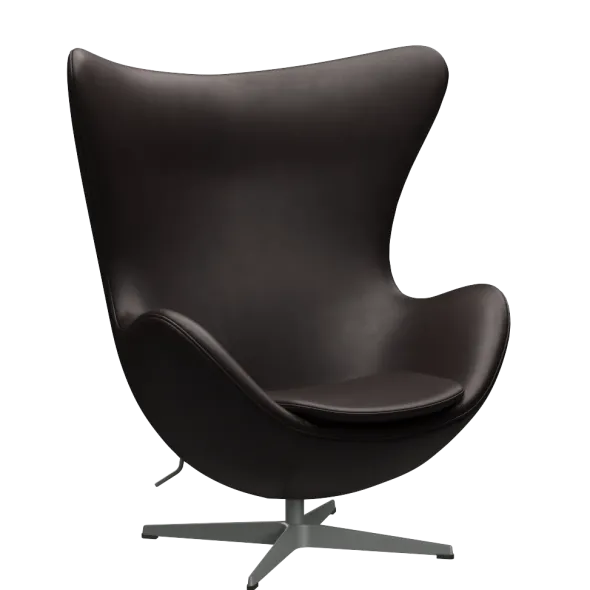 3316 Ægget loungestol, stel i silver grey af Arne Jacobsen