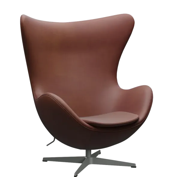 3316 Ægget loungestol, stel i silver grey af Arne Jacobsen