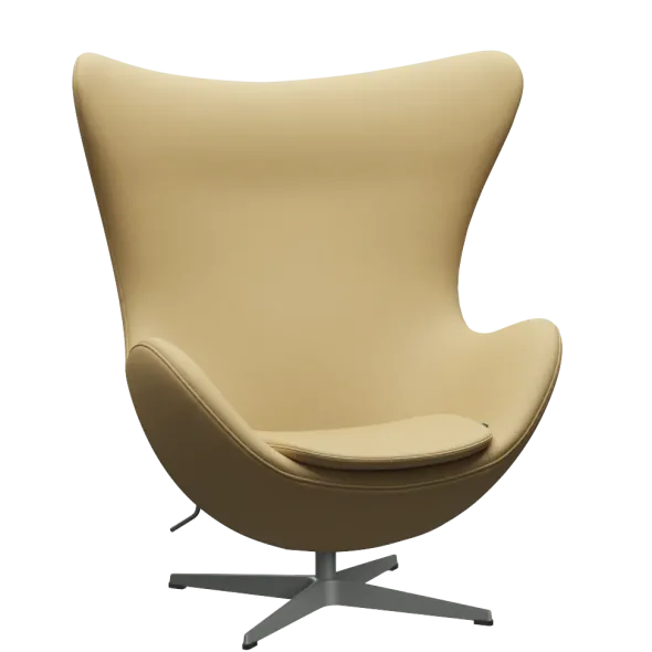 3316 Ægget loungestol, stel i silver grey af Arne Jacobsen