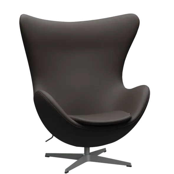 3316 Ægget loungestol, stel i silver grey af Arne Jacobsen