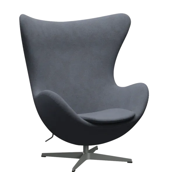 3316 Ægget loungestol, stel i silver grey af Arne Jacobsen