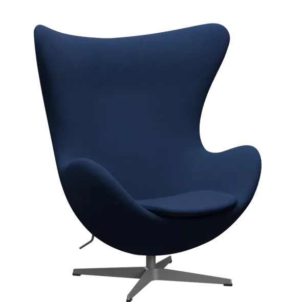 3316 Ægget loungestol, stel i silver grey af Arne Jacobsen