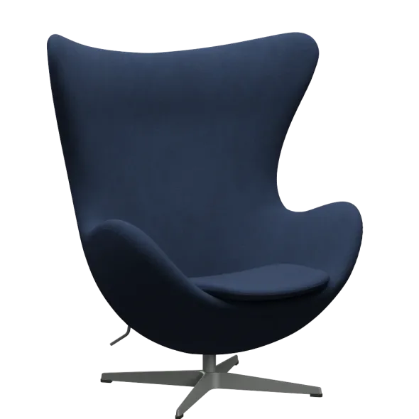 3316 Ægget loungestol, stel i silver grey af Arne Jacobsen