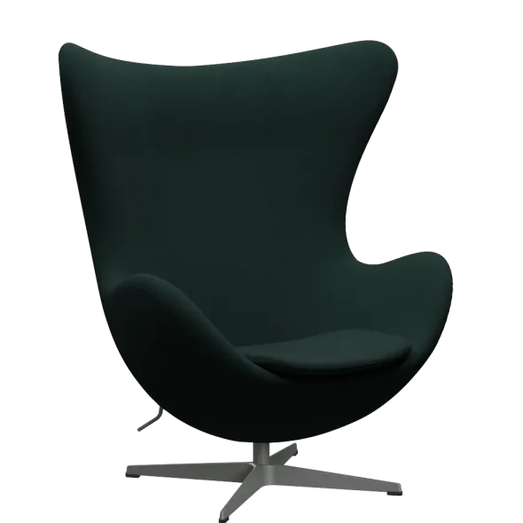 3316 Ægget loungestol, stel i silver grey af Arne Jacobsen