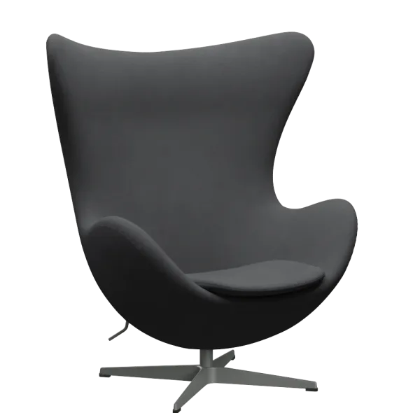 3316 Ægget loungestol, stel i silver grey af Arne Jacobsen